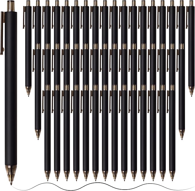 CRYLLIS Pens Bulk, 100Pack Black Pens,Black Ink Ballpoint Pens for Smooth Writing,No Smear,Office Supplies,Back to School Gifts,School Teacher,1.0mm
