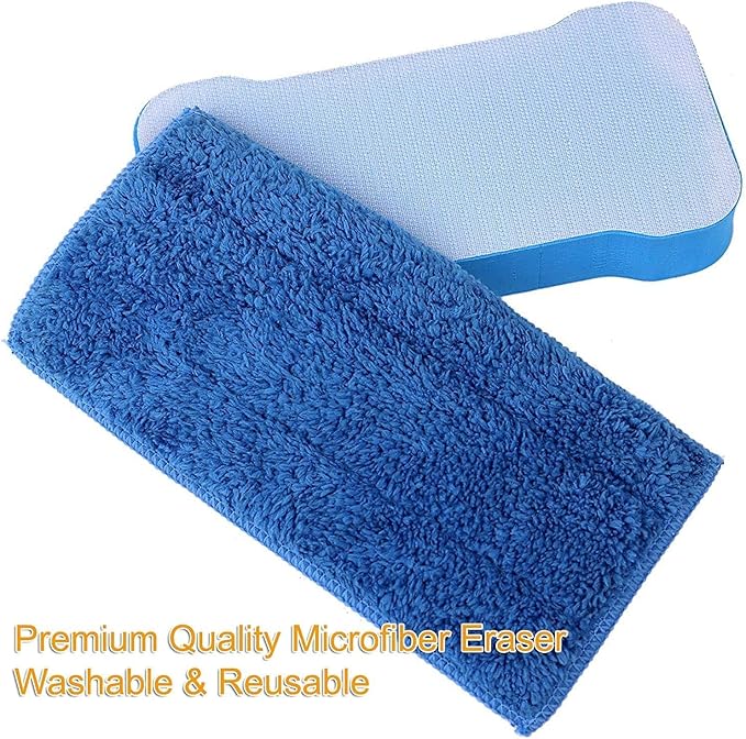 Huntz Dustless Chalk With Microfiber Eraser (Washable & Reusable) (24 Multi-Color Chalks + Eraser)