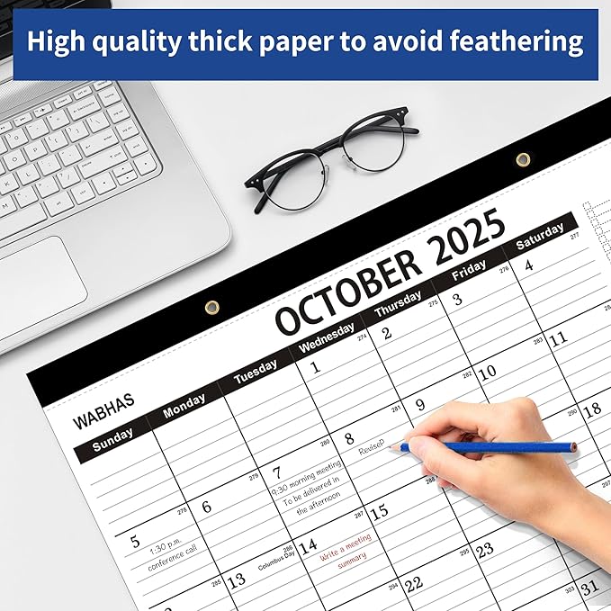 Desk Calendar 2025-2026,October 2025 to March 2027, Calendar 2025-2026 with to-do list,Desk Calendar 2026-18 Months,17" x 12" for Home or Office.