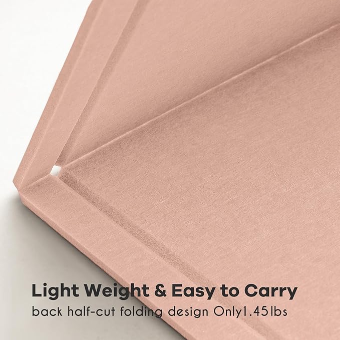 Bulletin Board, 36 x 24 Inches Felt Pin Board - Decorative Cork Alternative for Wall, 3' x 2' Foldable Picture Self-Adhesive Vision Prayer Board With 20 Pushpins - Mauvey Pink