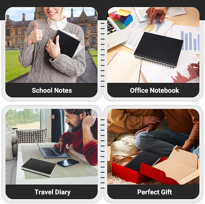 EUSOAR Notebook with Dividers, 1 Pack A5 5.5"x 8.3", 5 Subject, Hardcover College Ruled Paper 100gsm Thick, 120 Sheets/ 240 Pages, Notebooks & Writing Pads for Travelers School Office Business Gift