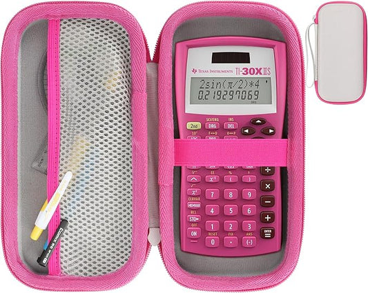 Hard Case Replacement for Texas Instruments TI-30XIIS TI-30XS TI-30Xa TI-36X Pro Scientific Calculator Case Only (Pink + Off White Case)