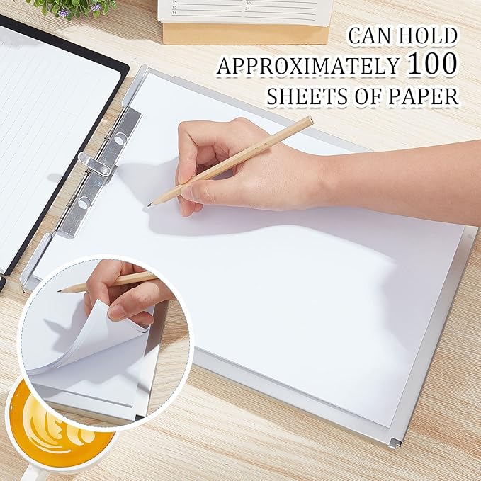 Henoyso Metal Storage Clipboard Bulk Heavy Duty Aluminum Clip Board for Teacher Contractor Medical Construction Office School Classroom, 12.6x9.2x1 Inch, Fit Letter Size 8.5x11 Inch Paper(1 Pcs)