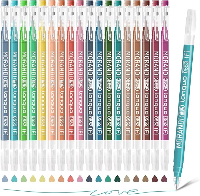 Gel Pens For Coloring, 18 Pack Colored Pens for Black Paper & White Paper, 0.6MM Fine Point Pens for Coloring, Writing, Drawing, Journaling, Note Taking, School, Office, Home