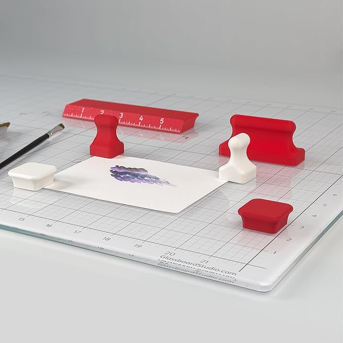 Glassboard Studio MiniBar Magnet - Strong Neodymium Rare Earth Magnets for Fridge, Whiteboard, Locker & Magnetic Glassboards - Ideal for Crafting & Office Use - Strong Fridge Magnets (Cherry Red, 4)