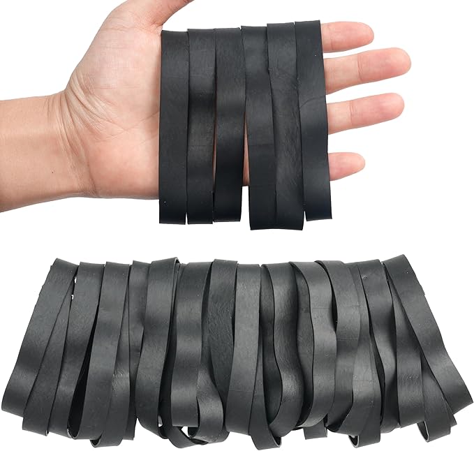 HAIDIBAO-Rubber Bands 40 Pcs size#105 Big black rubber band large Elastic Band rubber bands office supplies Heavy Duty wide Strong Elastic bands Outdoor (5.12" x 0.6")