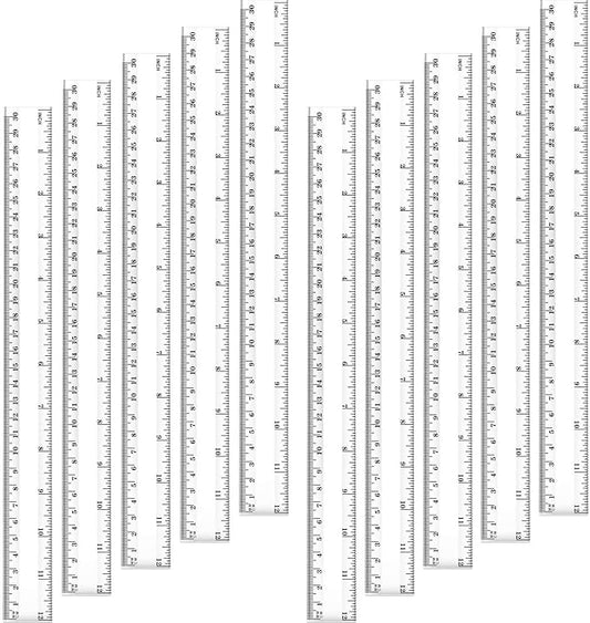 Chuangdi 20 Pieces 12 Inch Rulers Bulk Plastic Colorful Rulers for Kids Student Classroom School Office(Classic,Clear Color)