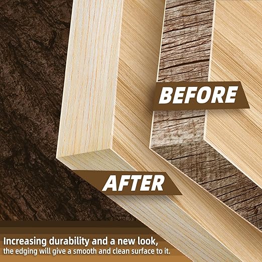 GSCIT Club Oak Edge Banding, 3 inch x 25ft roll of Veneer Edge Banding Preglued Flexible, Real Wood Tape Banding