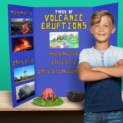 Flipside Products 36” x 48” Foam Project Boards for Presentations, Science Fair, School Projects, Event Displays and Trifold Picture Board - Blue - 3 Pack