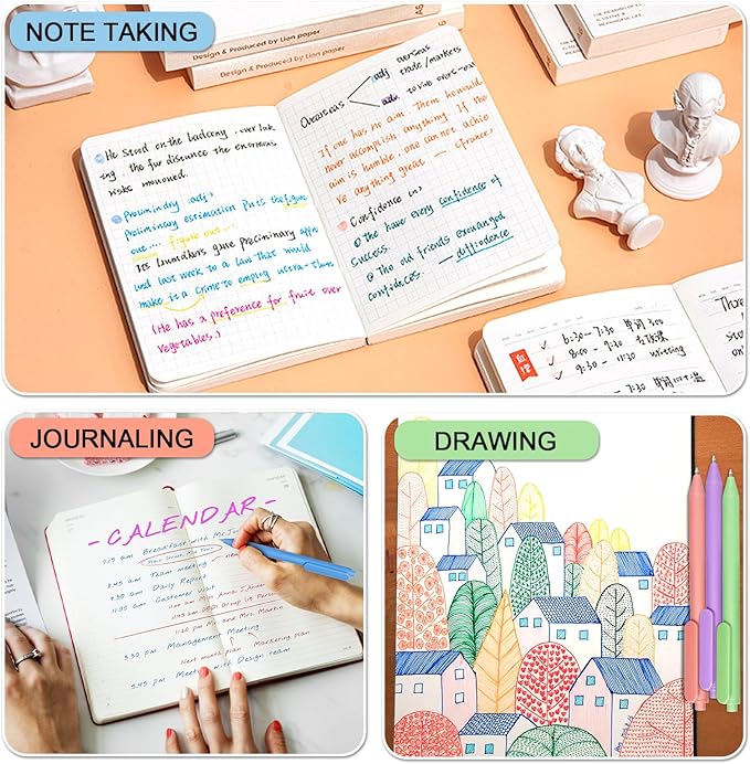 Gel Pens 20 Colors Retractable Quick Dry Ink Pens Fine Point 0.7mm, Smoooth Writing Pens Multicolor for Journaling, Drawing, Doodling, and Note Taking, Multicolor, 20-Count