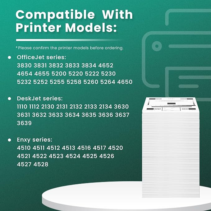 GREENBOX Remanufactured 63XL Ink Cartridge Replacement for HP OfficeJet 3830 5255 5258 Envy 4520 4512 4513 4516 DeskJet 1112 1110 3630, Black, Tri-color, 2-Pack