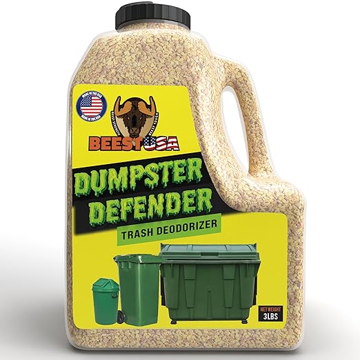 BEEST Dumpster Defender - 3lbs Outdoor Trash Can Deodorizer & Liquid Waste Absorber (Made in USA) Biodegradable Trash Can Odor Eliminator - Powerful Garbage Deodorizer for Always-Fresh Bins - 14 Cups