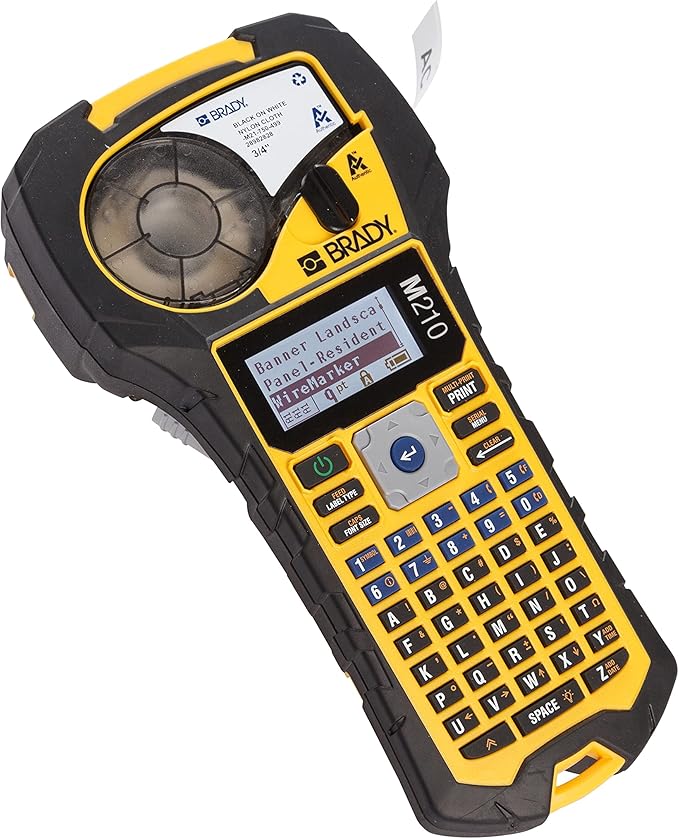 Brady M210 Portable Label Printer Bundle with B595 All-Weather Vinyl Label Roll | Create Labels for Indoor & Outdoor Use