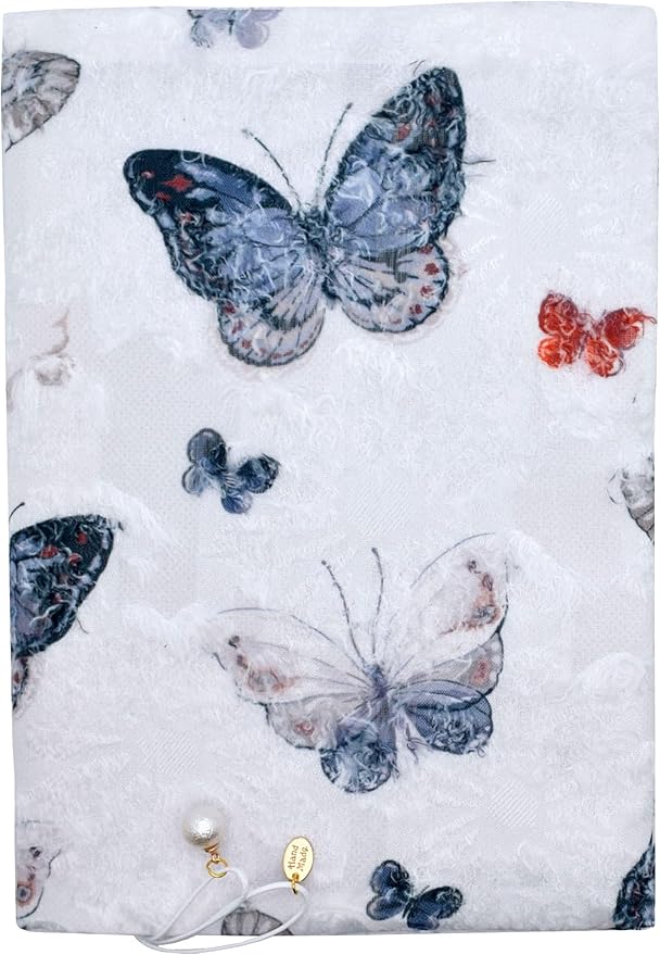 BLBMH A5 Book Covers for Paperbacks Book Cover for Privacy Fit for 5.5x8.3 inch Adjustable Book Sleeve Cover for A5 Diary Books Fabric Softcover Protector for Notebook - Butterfly A