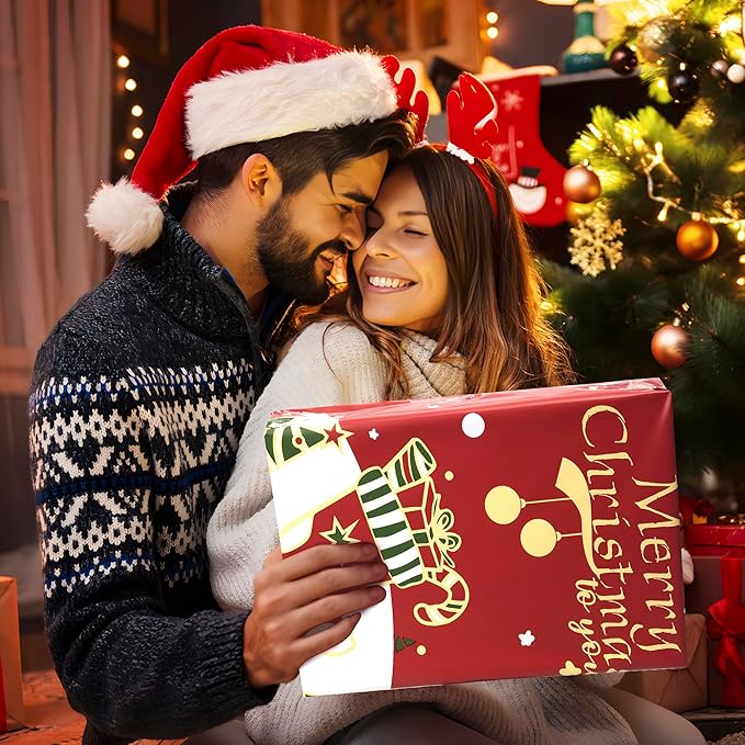 Christmas Poly Mailer 10x13 Inch 100 Pcs, Waterproof Shipping Bags for Clothing, Tear-Resistant Mailier Bags, Strong Mailing Bags with Self-Seal - Red Merry Christmas