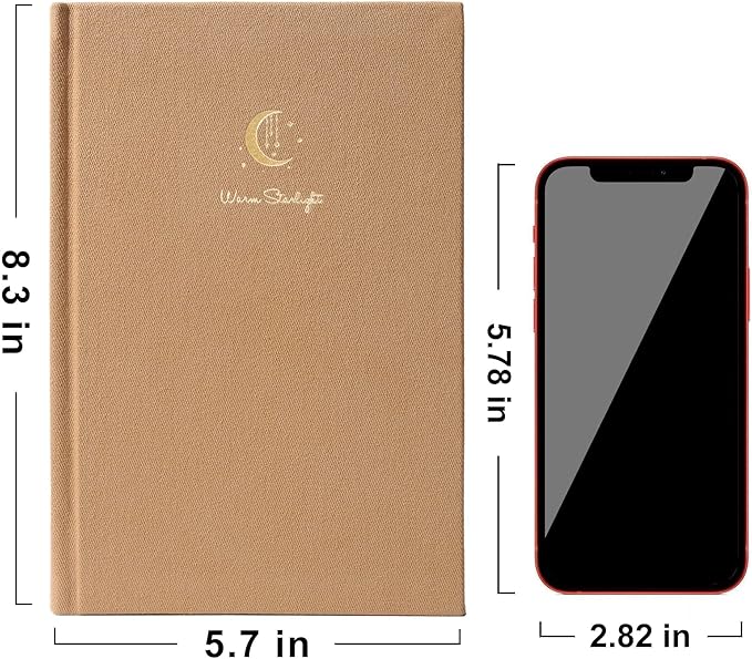 CAGIE Journal for Women Fabric Journal Notebook with 256 Pages 120 GSM Journals for Writing with Gift Box, 5.7x8.3 In, Brown