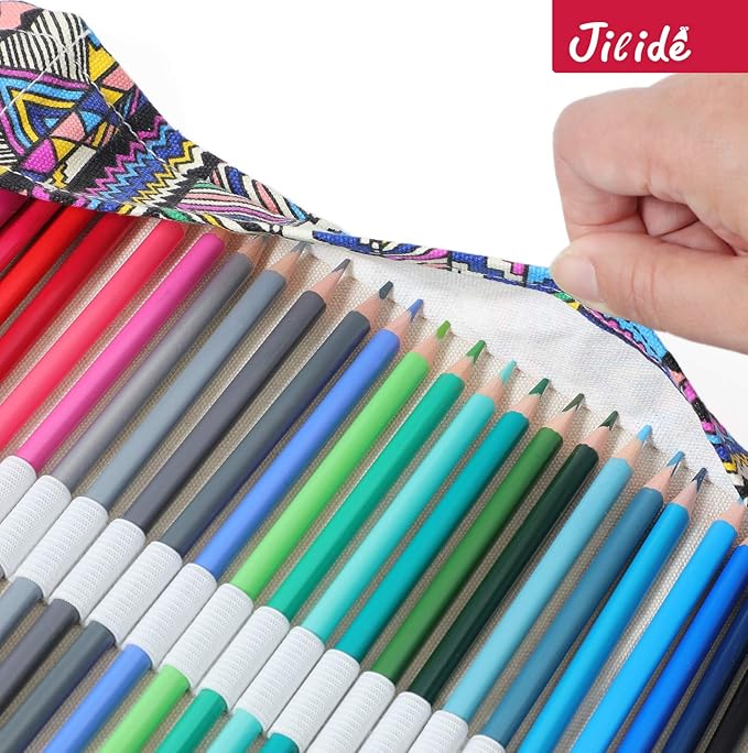 Erasable Colored Pencils Set for Adults and Kids 36 Count Coloring Pencils for Drawing, Sketching, Adult Coloring Books with Eraser, Sharpener, Canvas Pencil Roll Wrap Back to School Supplies