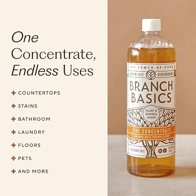 Branch Basics Concentrate + Oxygen Boost REFILL: Stain Remover and All Purpose Cleaner Duo | Bleach, Ammonia, Dye, and Fragrance Free (64 Loads, 33.8 oz Concentrate)