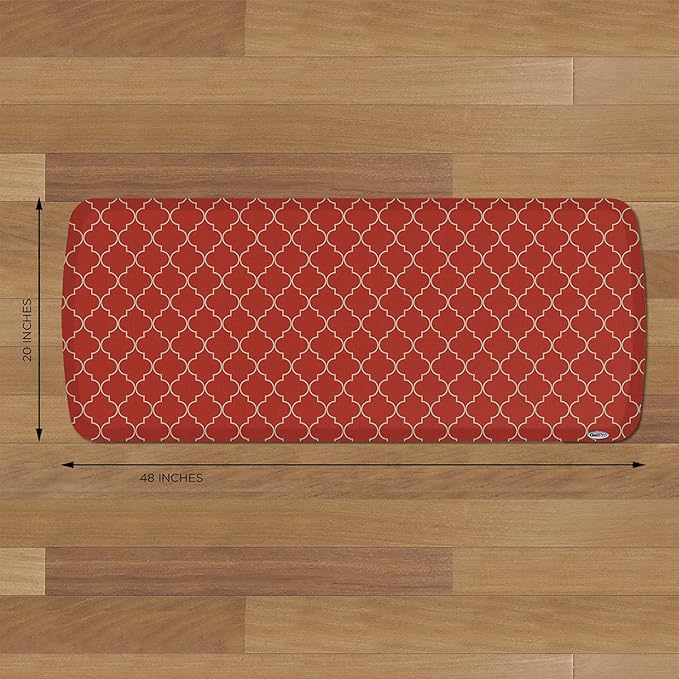 GelPro Elite Premier Anti-Fatigue Kitchen Comfort Floor Mat, 20x48", Lattice Garnet Stain Resistant Surface with therapeutic gel and energy-return foam for health & wellness