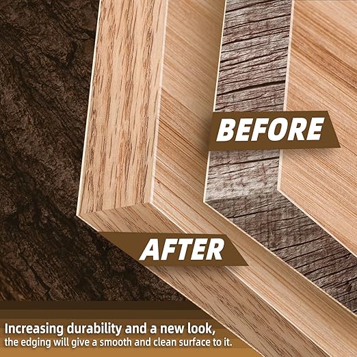 GSCIT Club Red Oak Edge Banding, 3 inch x 50ft roll of Veneer Plywood Edge Banding Preglued Flexible, Wood Tape Banding for Cabinet Repair