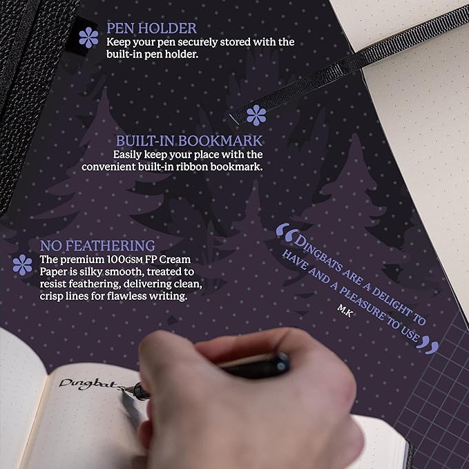 Dingbats* Wildlife Lined Writing Journal Notebook A5 - Vegan Leather Hardcover - Ideal for Work, Travel - Pocket, Elastic Closure, & Bookmark