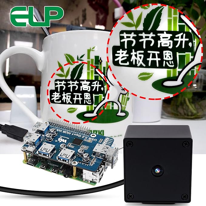 ELP 48MP Autofocus USB Camera with Metal Case for Computer Wide Angle 70degree No Distortion Lens Webcam Mini UVC USB2.0 PC Camera CCTV Video Industrial Lightburn Camera for Raspberry pi Jetson Nano