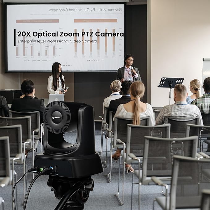 Conference Room PTZ Camera System with 20X Optical Zoom | 1080P 60fps HDMI USB Webcam for Church Streaming Online Video Conference| Compatible with Zoom, OBS | Easy Setup