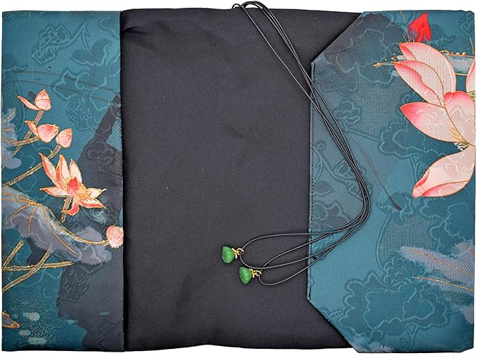 BLBMH Book Cover for Paperbacks- Adjustable Fabric BookJacket Cover Protector Fit for 5.5x8.5 inch Hardcover Softcover Book Novels Notebook Bible Book Lovers Gifts - Lotus 8.5in