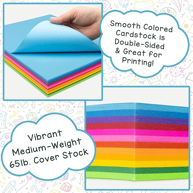 Hygloss Light Blue Bright Colored Cardstock - 11x17-Inch, 50 Sheets, 65 lb/ 176 gsm, Fade-Resistant, Acid-Free Color Card Stock Paper