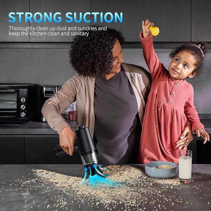 Electric Air Duster & Vacuum Cleaner 2-in-1, 110000RPM Keyboard Cleaner for PC, No Canned Air - Compressed Air Duster, Blower, Turbo Fan, Battery Powered, Refillable, PC Cleaning Kit