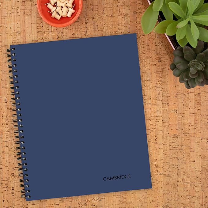 Cambridge Limited Business Notebook, Legal Ruled, 8-1/4" x 11", 80 Sheets, Soft Touch Flexible Cover, Wirebound, Blue (UN06062-20)