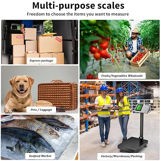 Digital Industrial Platform Scale for Packages, 661lb Weight Shipping Scale, 0.1LB Super Accuracy Commercial Scale for Luggage, Shipping, A6-300 Postal Scale with Price Computing, Kg/LB, LCD, Adapter