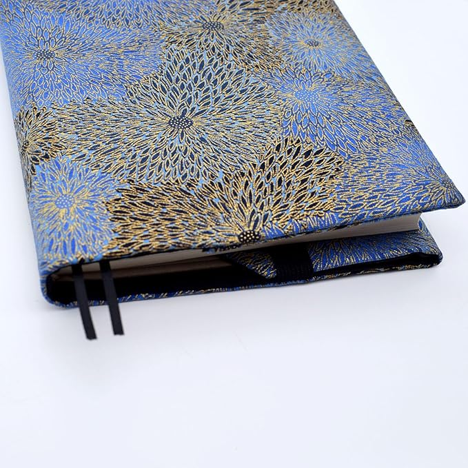 BLBMH A5 Book Covers for Paperbacks Fit for 5.5x8.5 inch Adjustable Book Sleeve Cover for Women Over 15 Soft Cloth Protector for Notebook Journal - Chrysanthemum