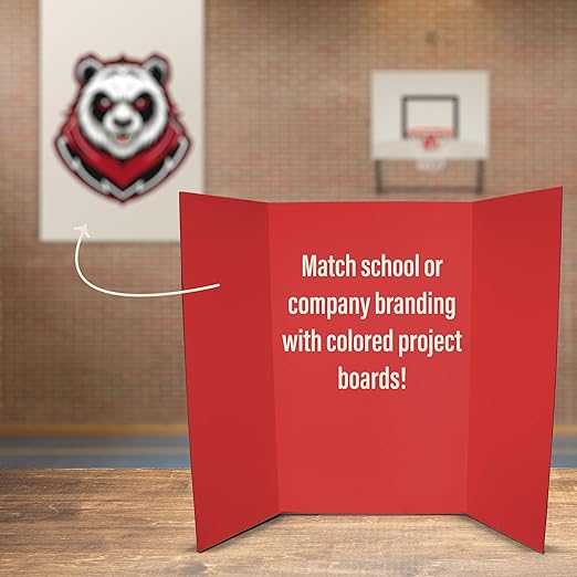 Flipside Products 36” x 48” Foam Project Boards for Presentations, Science Fair, School Projects, Event Displays and Trifold Picture Board - Red - 3 Pack