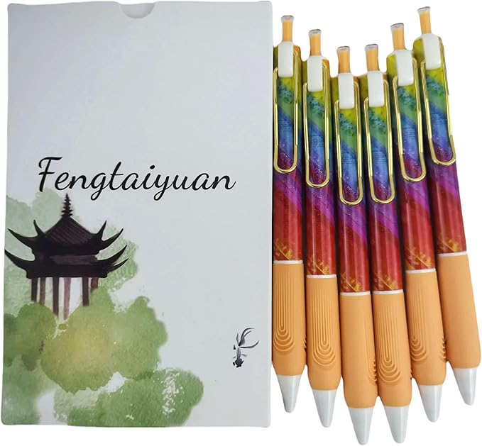 Fengtaiyuan Rd01GelBx6, Gel Ink Rollerball Pens, Black Ink, Fine Point, 0.7mm, 6 Count, Writting Pens, Smooth (Rd01GelBx6)