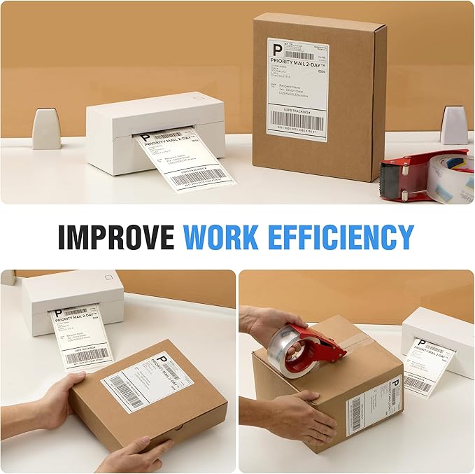 Fanfold 4" x 6" Direct Thermal Labels 4000 Thermal Printer Paper 8 Stacks Shipping Labels