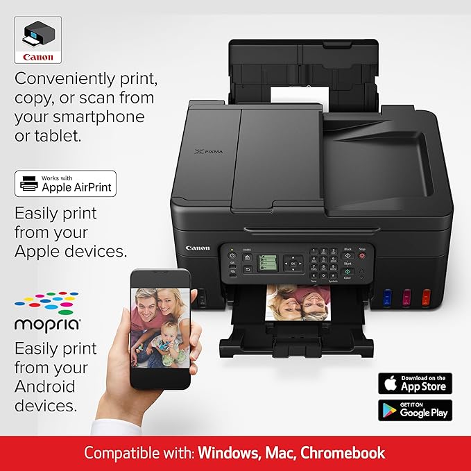 Canon Megatank G4270 All-in-One Wireless Supertank Printer |Print, Copy, Scan and Fax|with Airprint and Mopria Printing|Auto Document Feeder and Backlight 1.35" Square LCD Screen