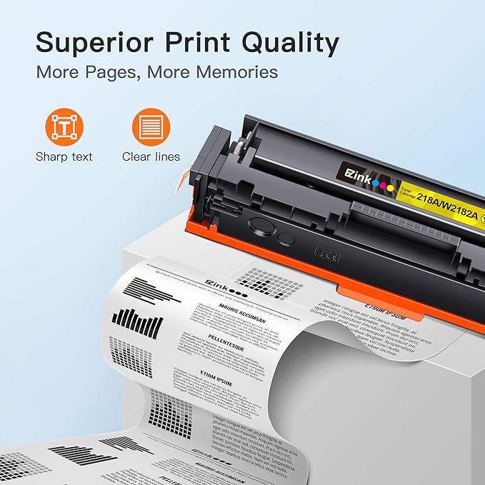 E-Z Ink 218X with Chip Compatible for HP 218X Toner Cartridges 4 Pack 218A Toner for HP Color Laserjet pro MFP 3301fdw Toner 3301cdw 3201dw 3301sdw Printer Ink Set W2180A W2180X (BCMY) ﻿