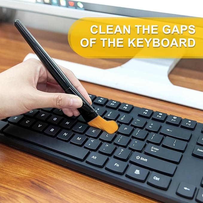 Computer PC Keyboard Laptop Electronics Camera Small Cleaning Brush Kit (Black, Set of 7)