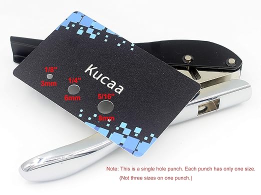 Hand-held 1/8 inch 3mm Round Metal Silver Heavy Duty Single Circle Hole Punch for ID Cards PVC Cards Badge Photos