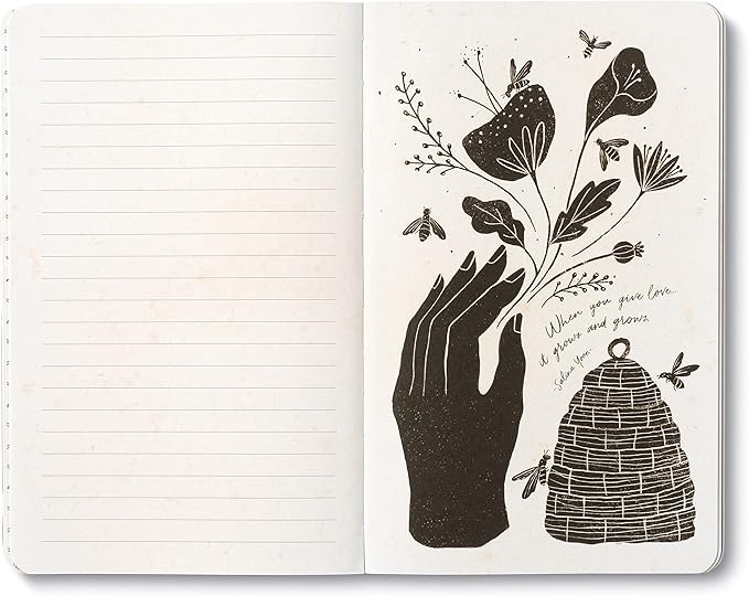 Compendium Softcover Journal - The heart that gives, gathers. – A Write Now Journal with 128 Lined Pages, 5″W x 8″H