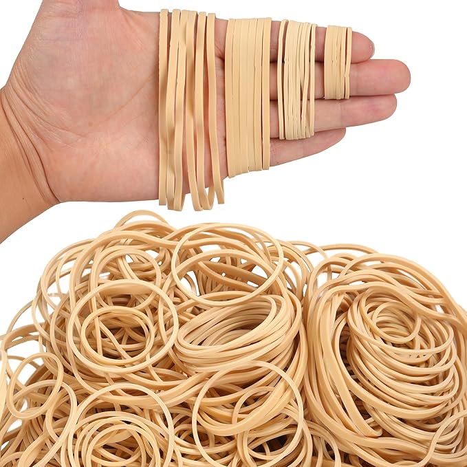 HAIDIBAO-Rubber Bands Assorted Sizes Beige Elastic Bands for Office supplies 0.5lbs size10,size#16,size 33,Size(4-4/5" x 1/8") rubber band