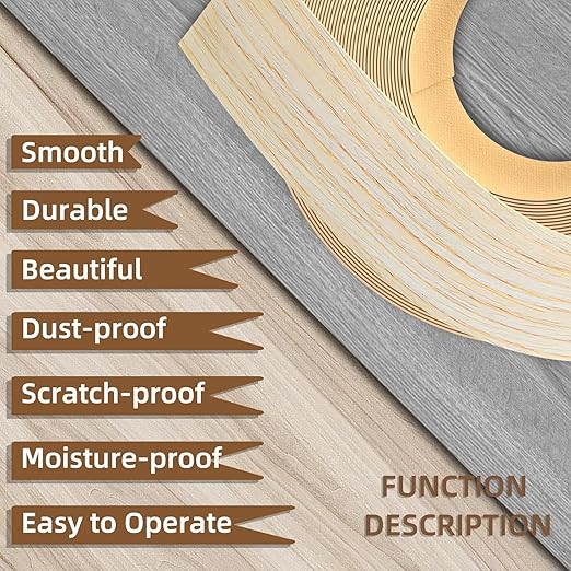 GSCIT Club Oak Edge Banding, 3/4 inch x 250ft roll of Veneer Plywood Edge Banding Preglued Flexible, Wood Tape Banding for Cabinet Repair