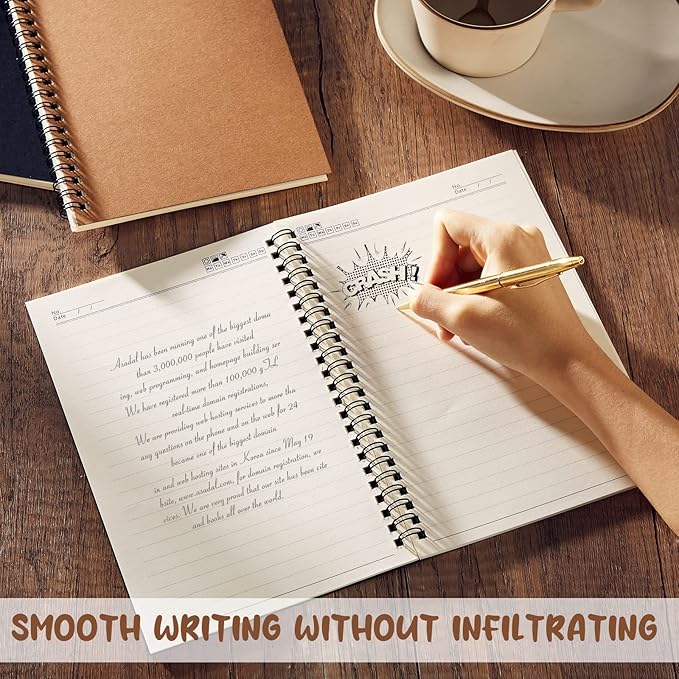 Eersida 20 Pack A5 Spiral Notebook College Ruled Spiral Notebook Bulk 5.5 x 8.3 Inch Hardcover Notepads Lined Travel Writing Journal Notepad, 50 Sheets 100 Pages(Black, Kraft)