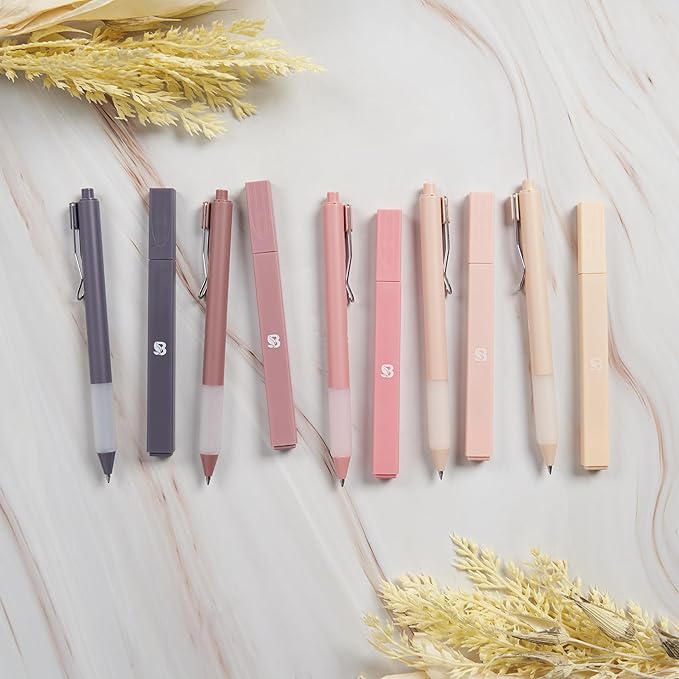 BLIEVE Aesthetic Highlighters and Gel Pens And Soft Tip, No Bleed Dry Fast Easy to Hold, for Bible Journaling Planner Notes School Office Supplies (Morandi)