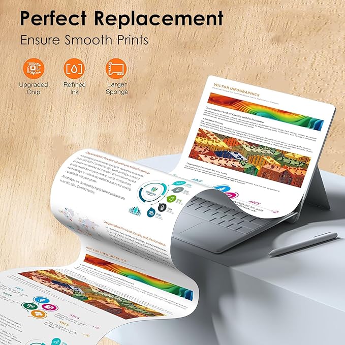 HOINKLO 812xl Ink Cartridge Combo Pack Remanufactured Replacement for 812XL Ink Cartridges with WF-7840 WF-7820 WF-7310 EC-C7000 Printer (2 Black, Cyan, Yellow, Magenta)