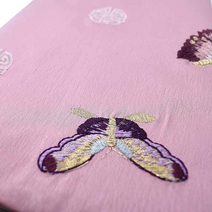 BLBMH 5.5x8.5 inch Book Covers for Paperbacks Adjustable Paperbacks Book Cover Soft Cloth Protector for Journal Bible- Embroidered Butterflies