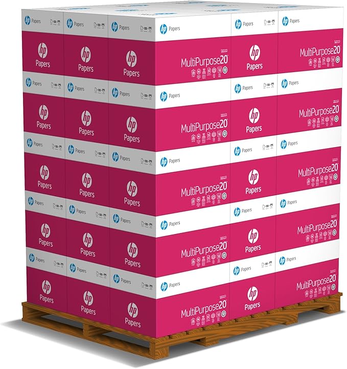 HP Papers Printer Paper, 8.5 x 11 paper, Multipurpose 20 lb - 96 Bright , 40 Cases - 1 Pallet -200,000 Sheets, Loading Dock Delivery, Made in USA - FSC Certified, 112000P