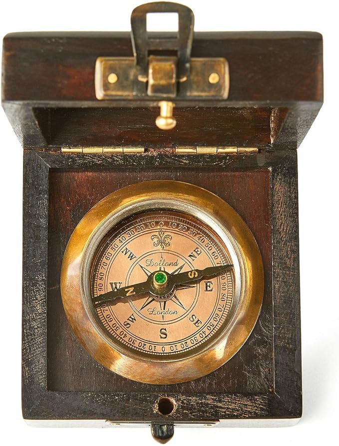 Handmade Antique Vintage Brass Compass | Exquisite Nautical Compass | Home Decor | Pocket Compass Gift for Every Occasion | Super7One