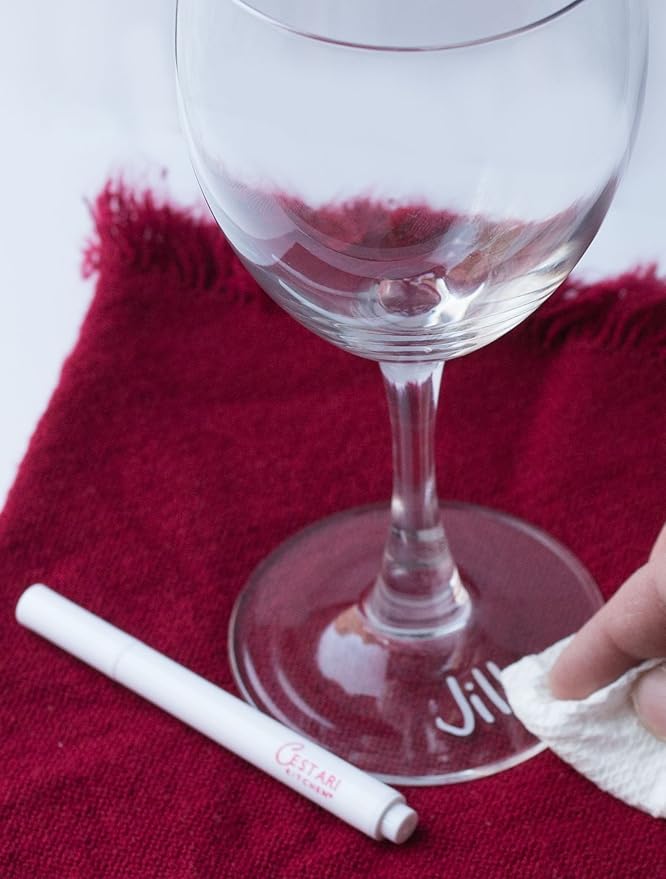 Bold White Liquid Chalk Marker With 2mm Fine Tip for Writing and Drawing - Erasable Chalkboard Label Paint Pen - Wine Glass Marker